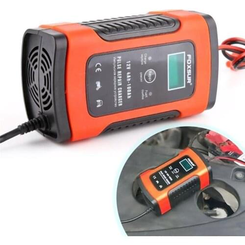 Car Battery Charger 12V 5A Automatic Intelligent Pulse Repair Battery Charger LCD Lead AGM Gel Wet Lead Acid Battery Charger