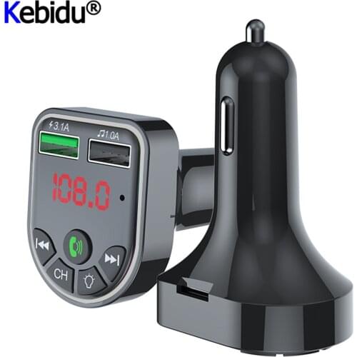 Colorful Light Bluetooth 5.0 FM Transmitter Car Kit MP3 Player Wireless Handsfree Audio Receiver 2USB Fast Charge TF U Disk play