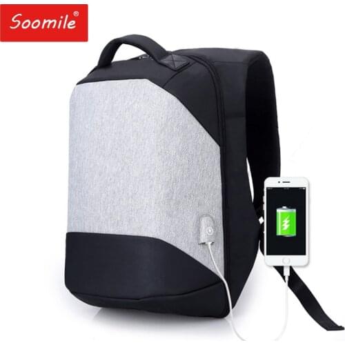 Brand Men Backpacks 15.6 Anti Theft Usb Charging Design Laptop Backpack Student Boy School Teenagers NotebookTravel Bag 2021
