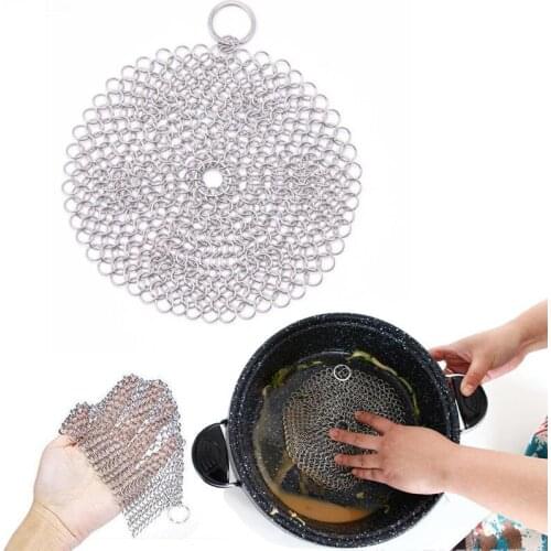 Cast Iron Cleaner Kitchen Skillets Cleaner Steel Rust Remover Metal Cleaning Brush Kitchen Clean Tool Anti-rust