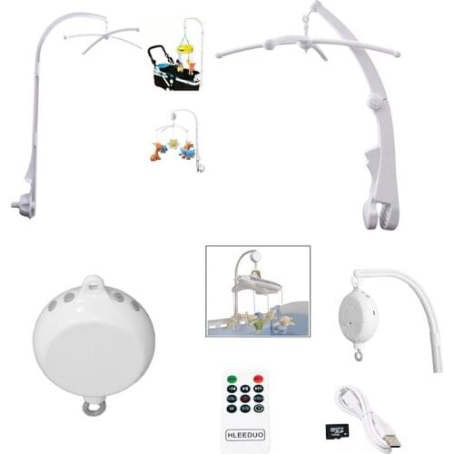 Baby Music Box Rotary Mobile Crib Bed Clockwork Movement Mobile Musical Gift For Newborn Bell Crib Holder Arm Bracket Rattle Toy