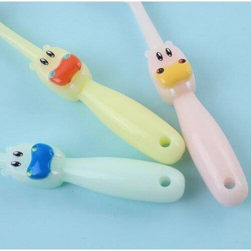 Childrens Hair Tooth Brush 1-8 Infants Toothbrush Cartoon Hippo Soft Bristle Fine Brush Filaments Care for Young Teeth