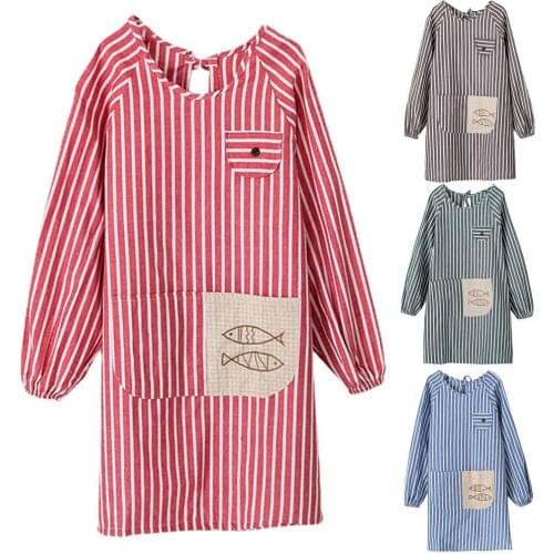 Apron Skin-friendly Oil-proof Polyester Cotton Adjustable Straps Adult Smock Aprons Kitchen Apron Cooking For Woman Men