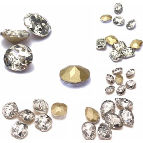 Nail Stones 50pcs Rusty Colors Glass Rhinestone For Nail Art Decorations Pointback Nail Stickers DIY Craft Art Charm Stones