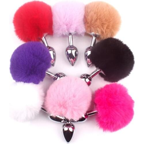 Rabbit Tail Sexy Cute Wear Metal Anal Plug for Women BDSM Adult Games Sex Toys
