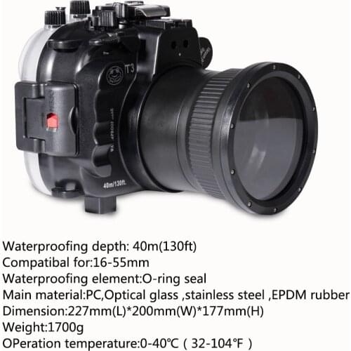 Mcoplus WP-XT3 40M/130ft Underwater Camera Waterproof housing case Bag for fujifilm Fuji X-T3 XT3 16-55mm Lens Camera