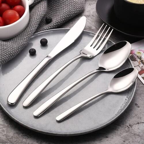 Stainless Steel Creative Wrench Shape Fork Spoon Tableware 4-piece Set Steak Knife Dinner Fruit Dessert Long Forks Tea Spoon