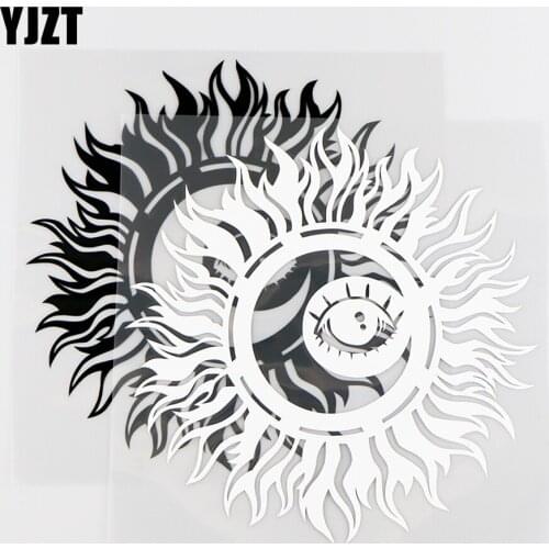 YJZT15.6X15.6CM Vinyl Decal Abstract Sun Moon Eye Day And Night Car Sticker Black / Silver 10A-0185