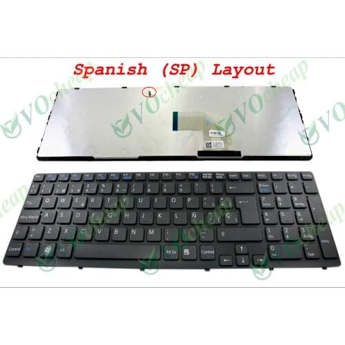 New SP Notebook Laptop keyboard for Sony Vaio SVE17 SVE 17 SVE17 SVE1711 E 17" E17 Black WITH Frame Spanish espanol 149031961