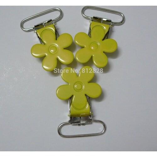 25pcs Yellow Color Flower Suspender Clips