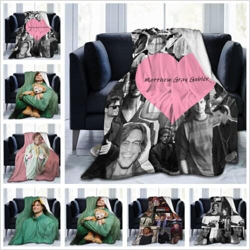 Matthew Gray Gubler Blanket Flannel Bed Throw Soft Cozy Bedspread Sofa Gift All Season Living Room/Bedroom/Office Warm Blanket