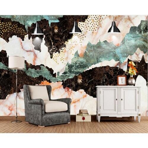 Custom Modern abstract golden texture marble mural living room bedroom TV backdrop sofa wall restaurant bar papel de parede