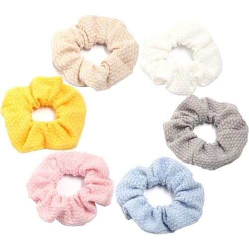 Furling Girl 1 PC Solid Color Hair Ties Knitting Fabric Elastic Plaid Hair Bands Hair Accessories Headbands for Women