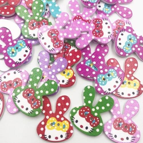 25/ 50/100Pcs Mixed Rabbit Wood Apparel Sewing Buttons For Clothes Scrapbooking Decorative Handicraft DIY Accessories WB715