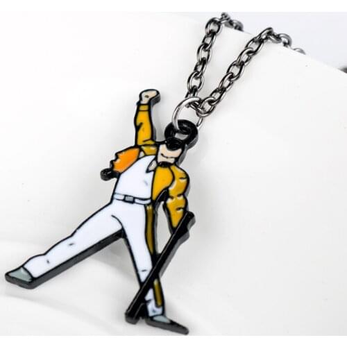 Rock Band Queen Freddy Mercury Necklace&pandent Fashion Jewelry Guitar Pick Music Rock British Rock Band Record queen fans gift