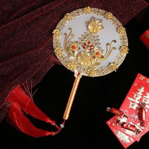 Handheld Wedding Fan Rose Fans for Wedding Bride Supplies Photo Shooting Props