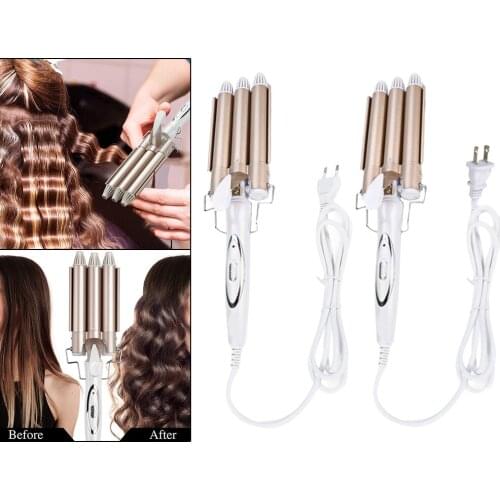 3 Barrel Barber Hair Curlers Salon Tools Hair Wand Curler Iron Curling Wand 25mm Adjustable Temperature Spiral Hair Curling Iron