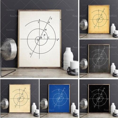 Archimedes Spiral-Archimedes Printing-Mathematics Poster-Mathematics Printing-Mathematics Decoration