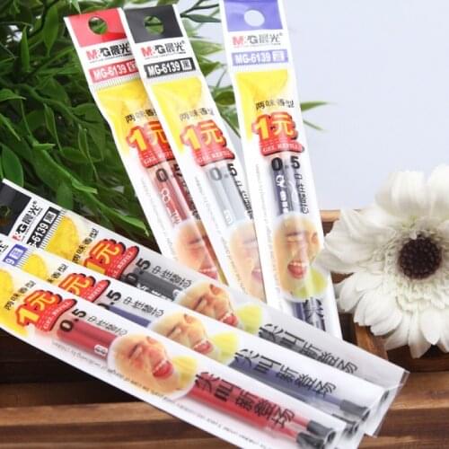 LifeMaster M&G Gel Pen Refill 20pcs Black/Blue/Red 0.5mm School Student Stationery Writing Supplies
