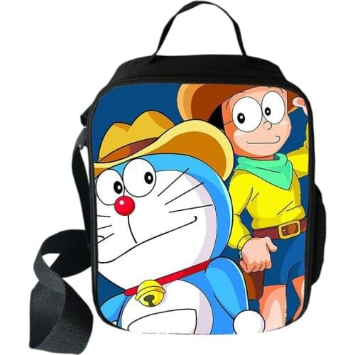Doraemon Cooler Lunch Bag Cartoon Girls Portable Thermal Food Picnic Bags for School Kids Boys Lunch Box Tote