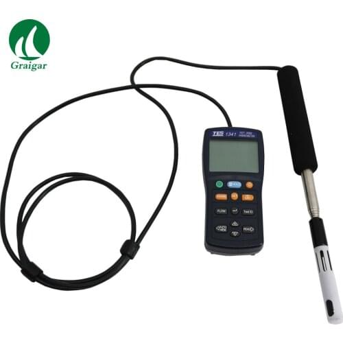 TES-1341 Hot-Wire Anemometer TES 1341 Hot Wire Thermo Anemometer TES1341 HVAC Air Flow Air Velocity Tester USB Type Fast Express