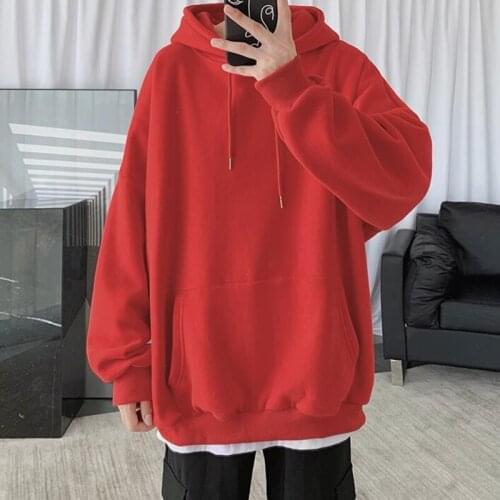 2020 Fashion Men Women Fleece Hoodie Sweatshirts Winter Janpanese Oversize Ladies Pullovers Warm Pocket Hooded Jacket Hoodies