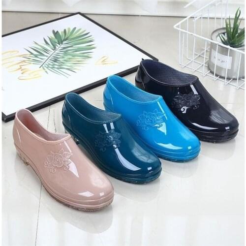 Rain Boots Women Rain Boots Women Water Boots Women Short Tube Kitchen Non-slip Water Shoes Work Shoes Rubber Shoe Covers