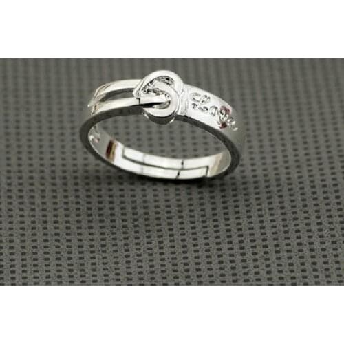 English engravin Real 925 Sterling Silver Rings for Women Adjustable Wedding Ring Fashion sterling-silver-jewelry Girls Gift #24