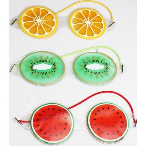1PCs Cartoon Fruit Ice Compress Eye Mask Soft Blindfold Relieve Fatigue Eye Covers Travel Cosmetic Gel Sleep Eyeshade Eye Patch