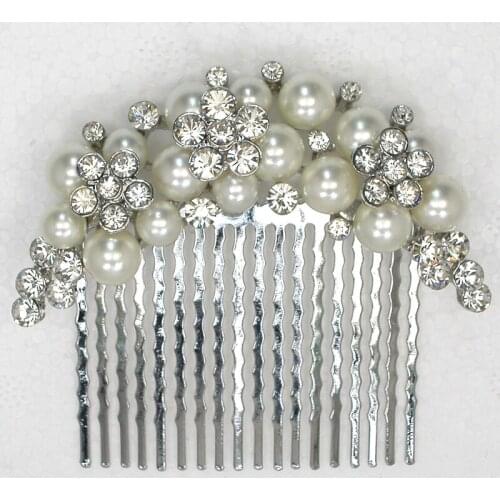 12pcs/lot Wholesale Crystal Rhinestone Flower Hair Comb for Bridal Wedding party Prom L101307