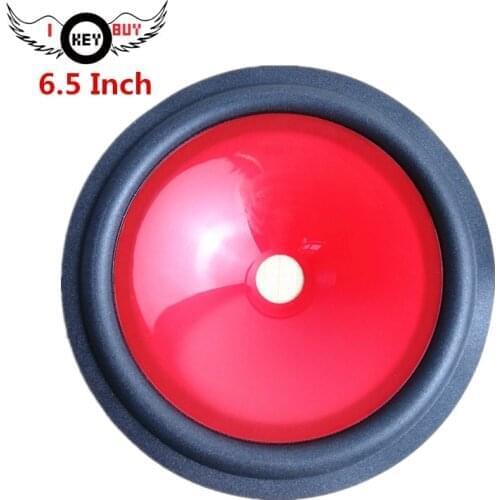 2pcs 6.5 Inch 158mm Speaker Foam Edge Injection Paper Cone Full Frequency Red Color Plastic Cones Basin 19.5 mm Core