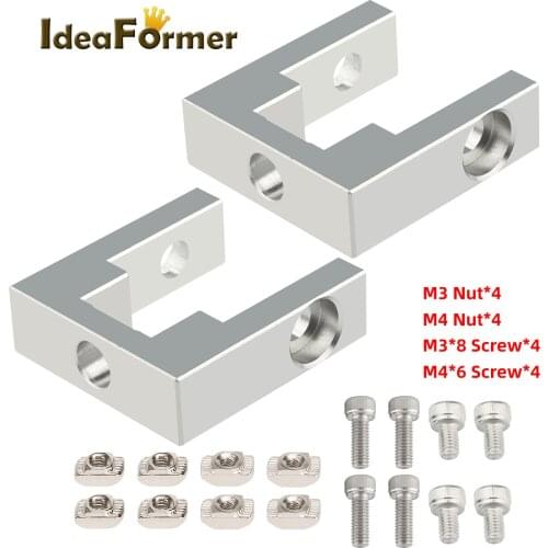 2set BLV Ender-3 3D Printer Parts 2020 Profile Fixed Block With Screw Kit For MGN12 Linear Guide Fixed Block