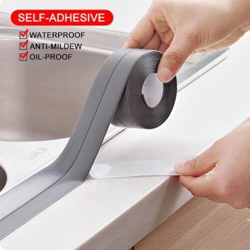 3.2m Bathroom Kitchen PVC Waterproof Mouldproof Tape Sink Bath Sealing Strip Tapes Self adhesive Solid Wall Stickers border Tape