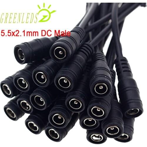 5.5x2.1mm 2Pin Plug DC Male and Female Cable Wire Connector For SMD3528/SMD5050/SMD2835 Single Color LED Strip Light