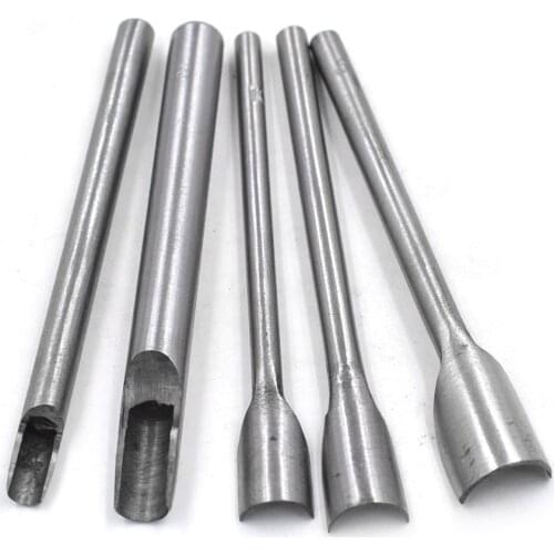 5/8/10/12/15mm Leather semicircle Punch tool.Oval Angle Leather Belt Punching ToolsSpacing DIY Craft Hole Punch Leather Drilling