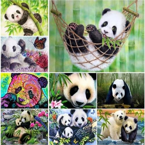 5D DIY Diamond Painting Full Square Panda Landscape Cross Stitch Embroidery Diamond Mosaic Animal Picture of Rhinestones Decor