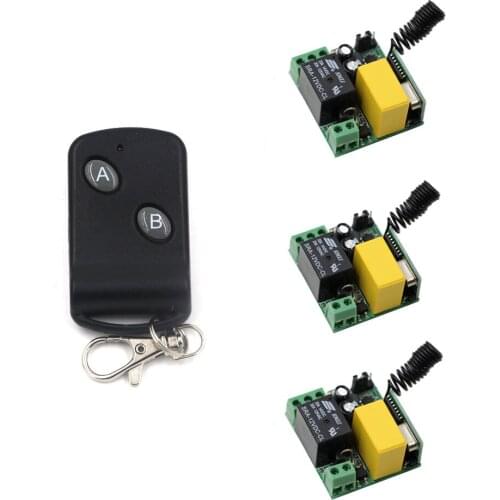 AC 220V Wirelesss Remote Control Switch 1CH 10A Relay Receiver Lamp Lights LED Bulbs Power Switch Remote Controller