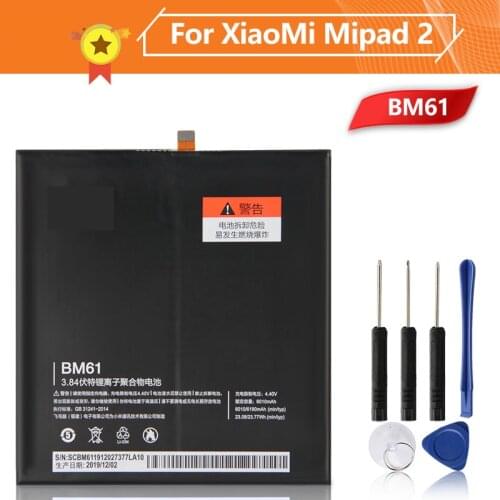Xiao Mi Xiaomi BM61 Phone Battery For Xiao mi Mipad 2 2015716 6010mAh BM61 Original Replacement Battery + Tool
