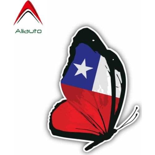Aliauto Personality Creative Car Sticker Chile Flag Butterfly Motorcycle Helmet Accessories Window Waterproof Decal,8cm*11cm