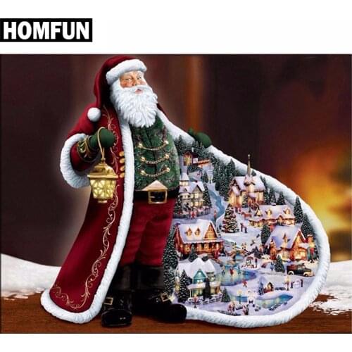 HOMFUN Full Square/Round Drill 5D DIY Diamond Painting "Santa Claus" 3D Embroidery Cross Stitch 5D Rhinestone Home Decor