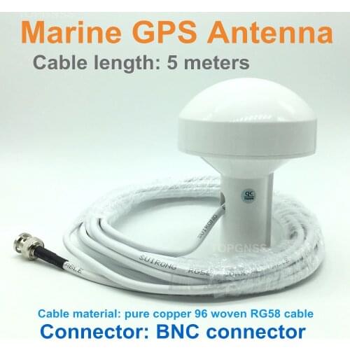 NEW Free shipping high quality RG58 cable marine positioning navigation active GNSS Gps antenna, BNC connector, cable length 5M