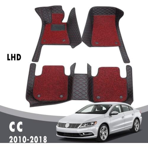 Car Floor Mats Carpets For CC 2018 2017 2016 2015 2014 2013 2012 2011 2010 Luxury Double Layer Wire Loop Rugs For Volkswagen vw