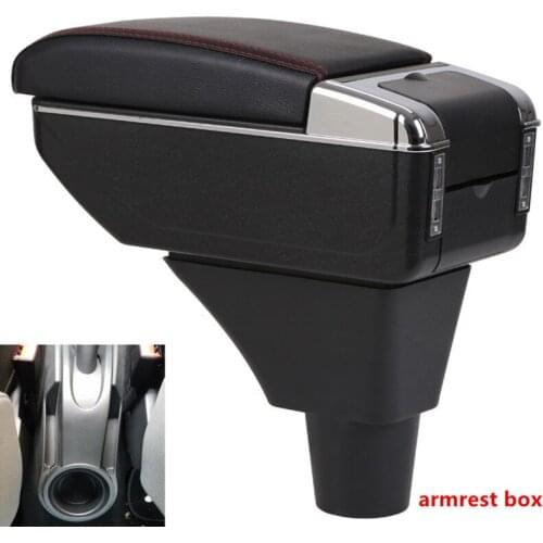 For Seat ibiza armrest box central Store content Storage box Seat armrest box with cup holder ashtray USB interface