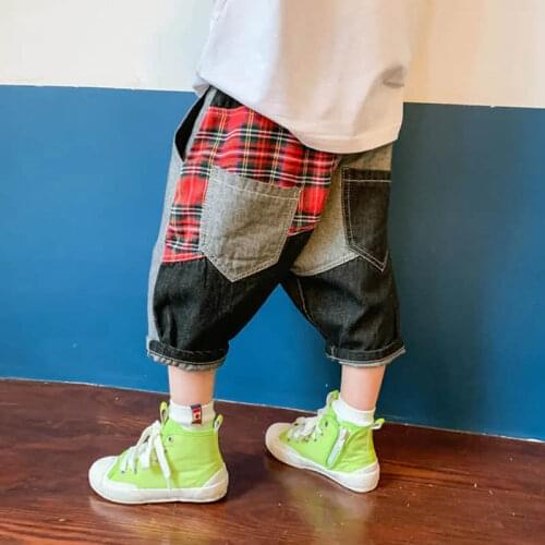 Boys' jeans Capris summer thin childrens shorts summer baby pants 2021 new childrens pants