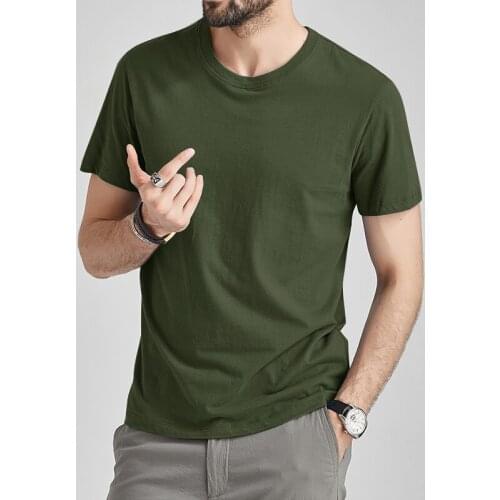 2020 Summer T-Shirts Male Men Tshirts Cotton Short Tee Shirt Women Plain Solid Tees Top Female Army Green Tee Men Round Neck 5XL
