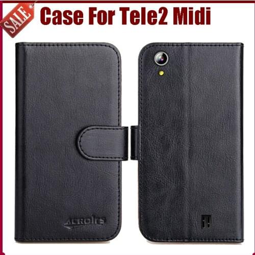 Hot Sale! Tele2 Midi Case High Quality 6 Colors Flip Leather Exclusive Protective Cover For Tele2 Midi Case