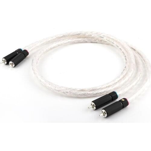 Hifi Audio RCA Plug Audio Cable Liton Silver Plated Dual Filter Ring Fever Audio Signal Cable RCA to RCA