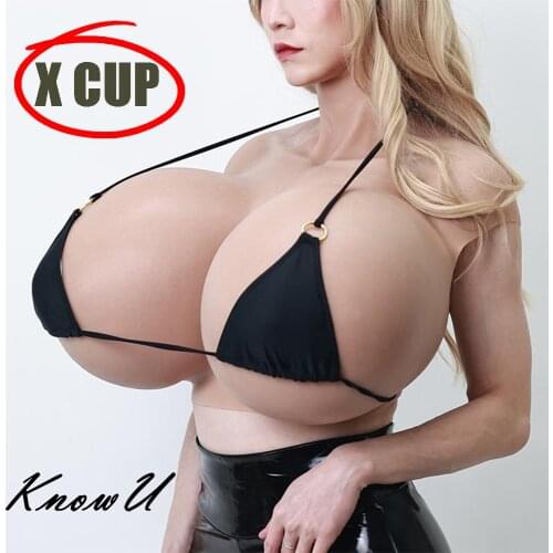 KnowU Oversized X Cup Big Breasts Fake Boobs For Crossdresser Cosplay Drag Queen Cotton Filler