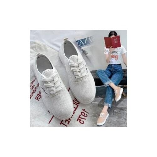 Canvas shoes female students lace-up summer 2021 new black cloth shoes low-top casual board shoes autumn small white shoes