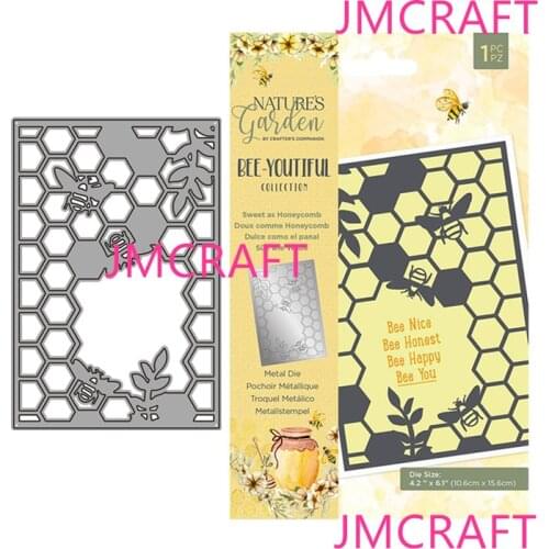 JMCRAFT 2021 New Bees Mesh Honeycomb #1 Metal Cutting Dies DIY Scrapbook Handmade Paper Craft Metal Steel Template Dies